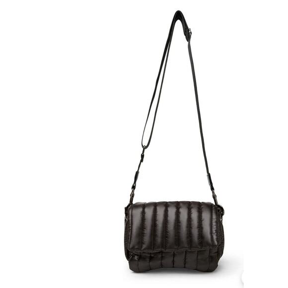 THINK ROYLAN Bar Bag In Shiny Black 3 Straps Versatile Whimsigoth Minimalist - Picture 6 of 11